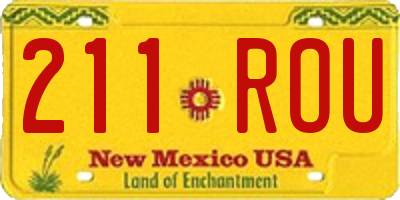 NM license plate 211ROU