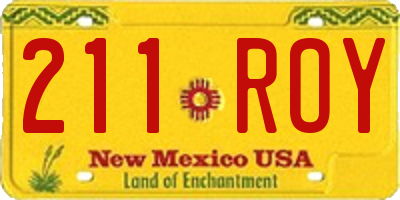 NM license plate 211ROY