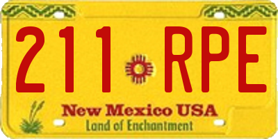 NM license plate 211RPE