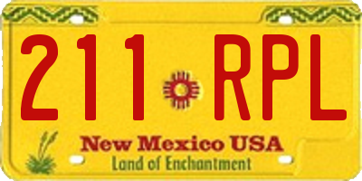 NM license plate 211RPL