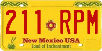 NM license plate 211RPM