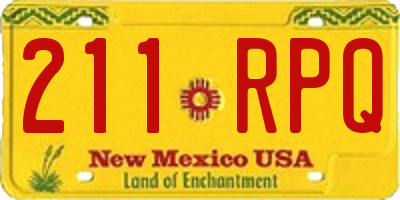 NM license plate 211RPQ