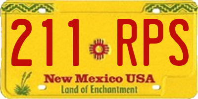 NM license plate 211RPS