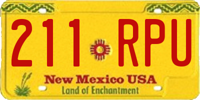 NM license plate 211RPU