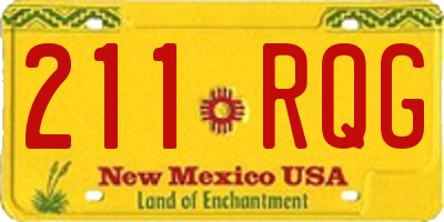 NM license plate 211RQG