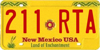 NM license plate 211RTA