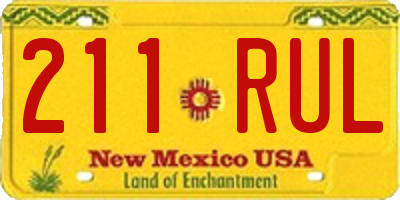 NM license plate 211RUL