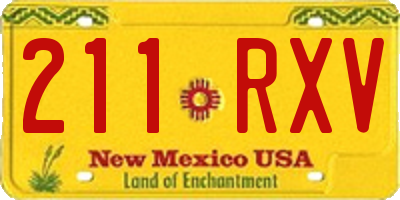 NM license plate 211RXV
