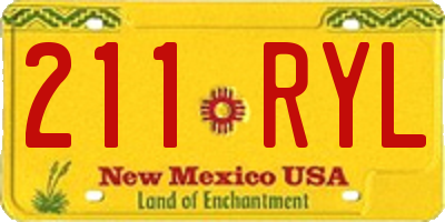 NM license plate 211RYL