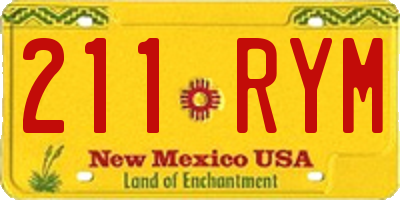 NM license plate 211RYM