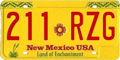 NM license plate 211RZG
