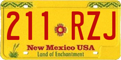 NM license plate 211RZJ