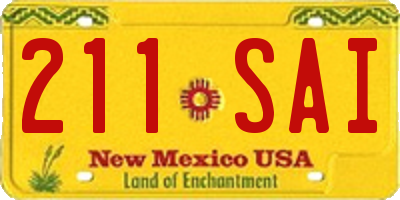 NM license plate 211SAI