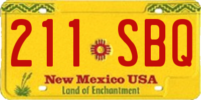 NM license plate 211SBQ