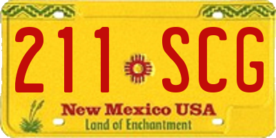 NM license plate 211SCG