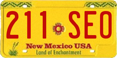NM license plate 211SEO