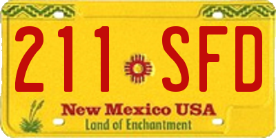 NM license plate 211SFD