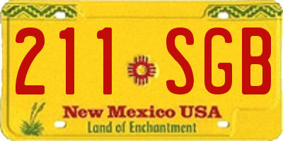 NM license plate 211SGB