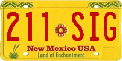 NM license plate 211SIG