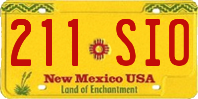 NM license plate 211SIO