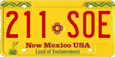 NM license plate 211SOE