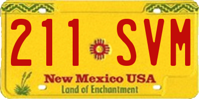 NM license plate 211SVM