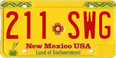 NM license plate 211SWG