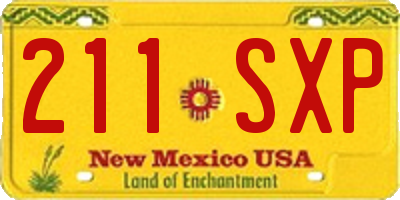 NM license plate 211SXP