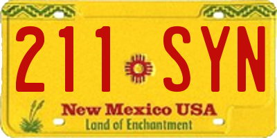 NM license plate 211SYN