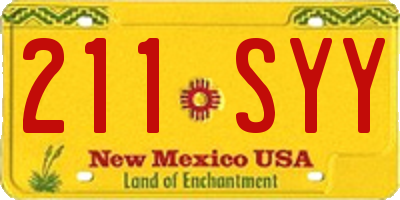 NM license plate 211SYY