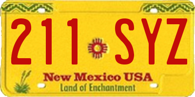 NM license plate 211SYZ