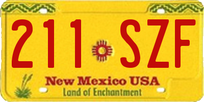NM license plate 211SZF