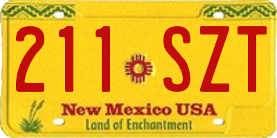 NM license plate 211SZT