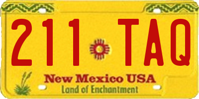 NM license plate 211TAQ