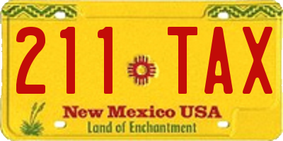 NM license plate 211TAX