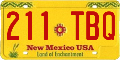 NM license plate 211TBQ