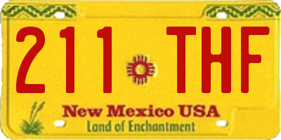 NM license plate 211THF