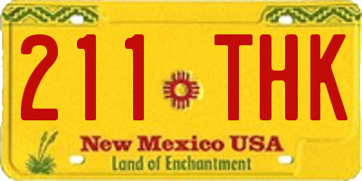 NM license plate 211THK