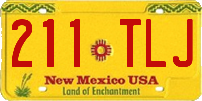 NM license plate 211TLJ