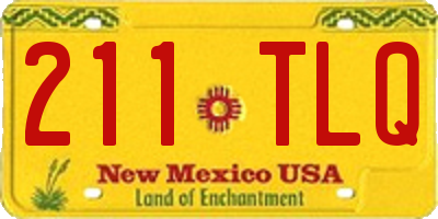 NM license plate 211TLQ
