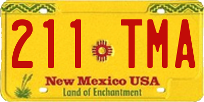 NM license plate 211TMA