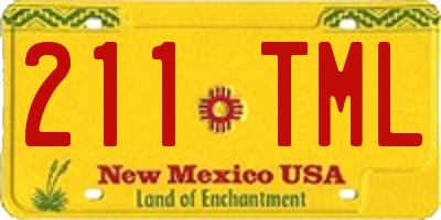 NM license plate 211TML