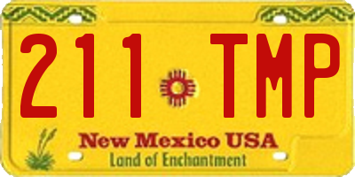 NM license plate 211TMP