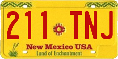 NM license plate 211TNJ