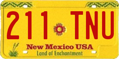 NM license plate 211TNU