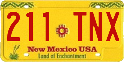 NM license plate 211TNX