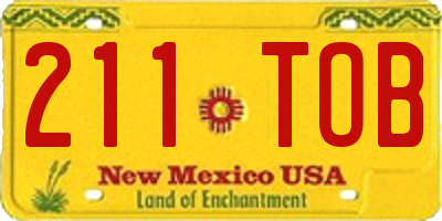 NM license plate 211TOB