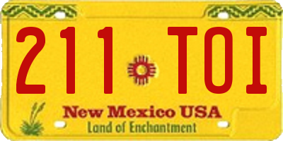 NM license plate 211TOI
