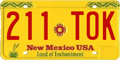 NM license plate 211TOK