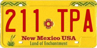 NM license plate 211TPA